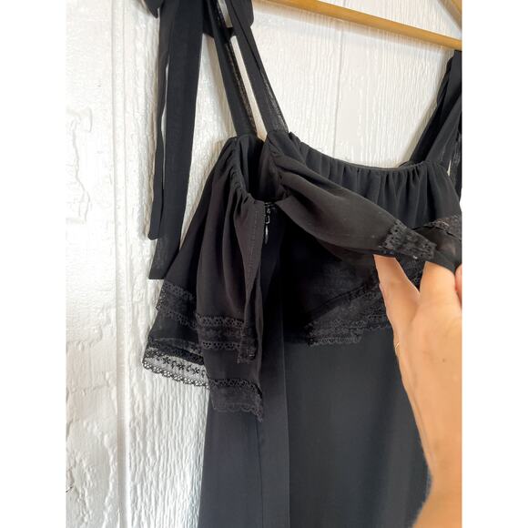 TULAROSA X REVOLVE Black Lace Trim Ruffled Maxi XS - Picture 11 of 13